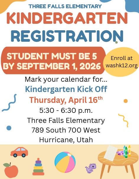 Kindergarten Registration informational flyer.