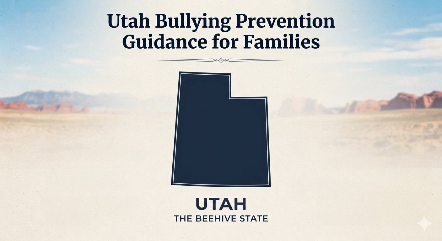State of Utah outline with Bullying prevention guidance link